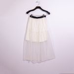 Maje NEW  Jiris Sequin Embellished Tulle Mesh Pull On Midi Skirt In White Black Photo 0
