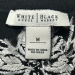 White House | Black Market  Black Silk Embroidered Floral Cardigan Sweater Size M Photo 4