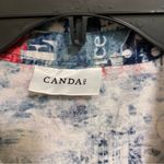 Canda C&A Womens Button Up Top Blouse S Blue Pink White London New York Print Photo 1
