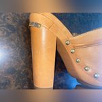 Coach Rana Tan Leather Mule/Clog Heels With Tassel Platform Shoes - size 7 Photo 11