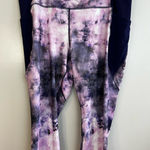 Tek Gear NWT  Purple Tie Dye Capri High Rise Workout Cropped Leggings Size 3X Photo 0