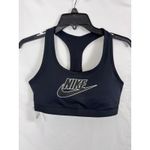 Nike  Pro DRI-FIT Sports Bra Medium Support Racerback‎ Black White Size M Photo 2