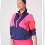 Lane Bryant LIVI Active Pullover Half Zip Windbreaker Retro Colorblock 18/20 2X Photo 1