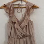 Show Me Your Mumu  Samantha Ruffle Wrap Satin‎ Midi Dress Champagne Small Photo 6
