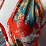 Modcloth The Bethany One-Piece Floral Halter High Waisted Swimsuit XL Orange Photo 3