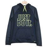 Nike  Womens S Therma Fit Just Do It Black Yellow Oversized Pullover Hoodie Photo 0