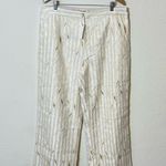 Anthropologie NWT  Porridge Cream Striped Wide Leg Trouser Pants Womens Size 12 Photo 4