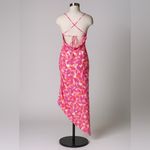 Saints + Secrets  Pink‎ Purple Floral Tie Back Asymmetric Midi Dress Large New Photo 5