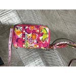 Vera Bradley Women's Pink Yellow Floral Wristlet Photo 1