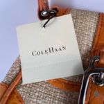 Cole Haan Amanda Straw Small Orange Leather Satchel Bag Purse NWT Y2K Photo 2