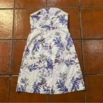 Women’s RW&CO. Strapless Summer Floral Dress Purple and Gray sz 4 100% Cotton Photo 1