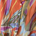 Soft Surroundings Peregrine Gauze Shirt Size 1X Abstract Artsy Boho Palm Beach Photo 4