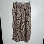 Tahari 100% Linen Wide-Leg Cropped Leaf Pants Elastic Waist Pull On Size XL Photo 4
