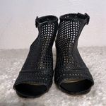 Sam Edelman  Evie  Women's Black  Leather  Woven Caged Heels Shoes Size 8.5 Photo 4