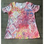Fashion Bug NWT  Women's Multicolor Short sleeve Top‎ size Large Photo 0