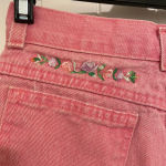 Vintage Street Worn women’s embroidered pink denim miniskirt — fits size 0 Photo 2