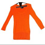 American Eagle  Cable Knit Sweater Mens Medium Orange Scoop Neck Boho Cozy Warm Photo 1