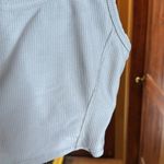 Yogalicious  Lux Grisaille Gray Streamline Rib Contour Crop Tank Top Size Medium Photo 4