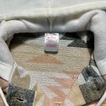 No Boundaries  Hooded Shirt Jacket Women’s XL Aztec Print Pink Button Up Poly Photo 1