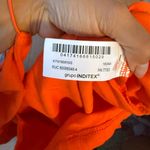 ZARA  Neon Orange Ribbed Cotton Midi Dress Photo 3
