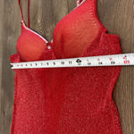Cinema Etoile Red Shimmer Sheer Chemise Slip Size Medium Silver Photo 10