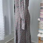 Ganni  Floral Midi Shirt Dress Long Sleeves Button Front Side Slits Size 36 Small Photo 5