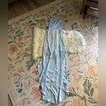 Lucy in the Sky Satin Luxe Maxi Dress In Dusty Blue Photo 2