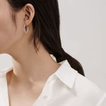 Tiffany & Co. Tiffany 18K White Gold Metro Hoop Earrings Photo 1