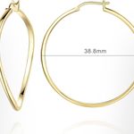14K Gold Hoop Earrings for Women Large Gold Hoop Earrings 14K Gold Earrings for Women Elegant Twisted Big Gold Jewelry Hoop Earrings 40mm Photo 5