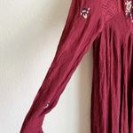 Free People  Mohave Embroidered Mini Dress Maroon Sz XS Photo 5