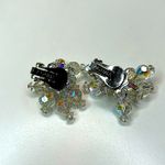 Vintage Laguna clip on earrings faceted clear aurora borealis cascading crystals Photo 9