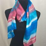 Striped Blue and Pink Scarf Photo 0