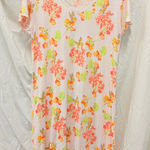 Cuddledown‎ Jesi Ribbed Night Gown Made in Peru Large Floral Cottagecore Pink Photo 0
