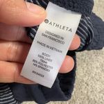 Athleta Bali 100% Linen Pants Tapered Leg Pull On Striped Navy Blue Size 4 Photo 9