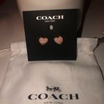 Coach Heart Enamel Stud Earrings NWT Photo 6