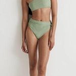 Madewell  Double Strap One Shoulder Bikini Top Gatehouse Green S NWT Photo 0