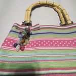 Tianni Ribbon Handbag Purse Bamboo Handles Mini Tote colorful bag Spring Easter Green Photo 1