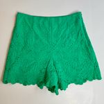 Draper James RSVP Embroidered Eyelet High Waist Scallop Hem Shorts Green Size 4 Photo 2