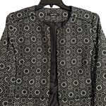 Nine West  Chic and Elegant Black and White Open Front Floral Blazer Size 12 Photo 2