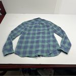 UnTuckIt Teal Green Blue Plaid Long Sleeve Button Front Shirt Womens Size 10 Photo 7
