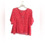 Falls Creek  Pink Floral Short Sleeve Blouse Size 2X Photo 5