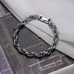 Link Chain Bracelet for Men Women Streetwear Unisex Hip Hop Style Silver Photo 3