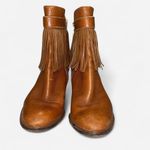 Ivanka Trump Fringe Boho Festival Concert Ankle Boots • Brown Leather • Size 8 Photo 2