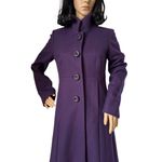 J.Crew Uptown Dress Purple coat pleated stand collar preppy size 2 Photo 0