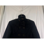 Baby Phat  Black Wool Blend Military Peacoat Jacket S Y2K Gold Chain Trim Photo 1
