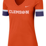 Nike ‎ Women's Orange Clemson Short Sleeve Tee size Large Photo 0