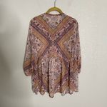 Knox Rose  Floral Pussybow Tie Blouse Boho XS Photo 3