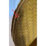 Neiman Marcus Marcus Neiman Woven Leather Satchel Tan Mustard Color Shoulder Handbag Purse Photo 5