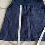 Athleta fold over waist linen navy blue front and back pockets pull on skirt Photo 12