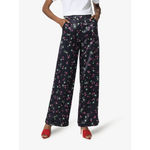 Racil NWT Mama High Waist Floral Print Trousers in Midnight Blue Sz FR 38/US 10 Photo 1